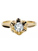 Zircon 14K Yellow gold Ring Vintage style vrc004y